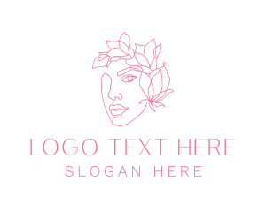 Flower Woman Face logo