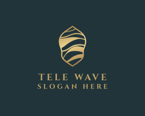 Water Wave Leaf logo design