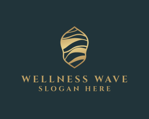 Water Wave Leaf logo design