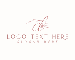 Floral Calligraphy Letter D logo