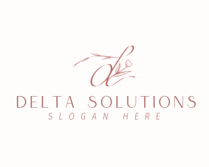 Floral Calligraphy Letter D logo design