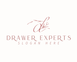 Floral Calligraphy Letter D logo design