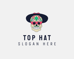 Mexican Hat Skull logo design