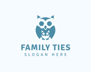 Owl Mother Baby logo design