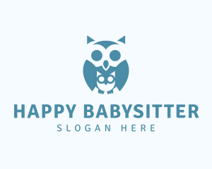 Owl Mother Baby logo design