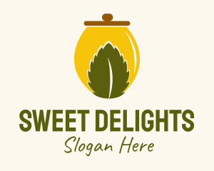 Organic Leaf Jar  Logo