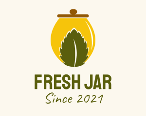 Organic Leaf Jar  logo design