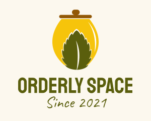 Organic Leaf Jar  logo design