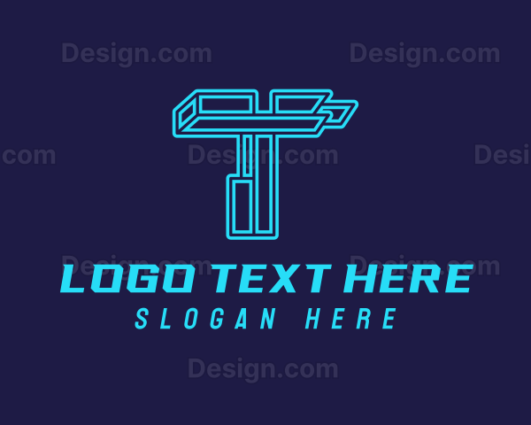 Futuristic Technology Letter T Logo