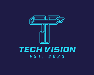 Futuristic Technology Letter T  logo design