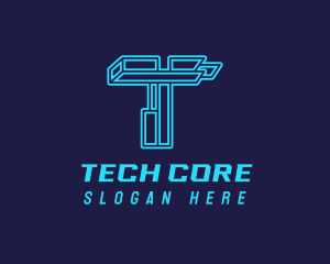 Futuristic Technology Letter T  logo design