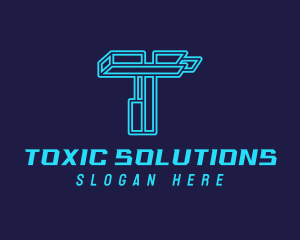 Futuristic Technology Letter T  logo design