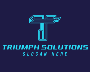 Futuristic Technology Letter T  logo design