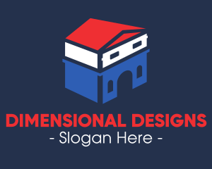 Three Dimensional Home logo design