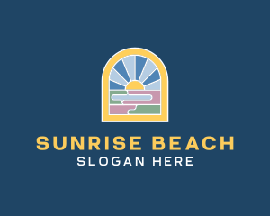 Sunrise Stained Glass logo design