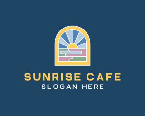 Sunrise Stained Glass logo design