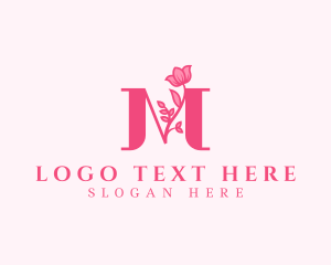 Elegant Flower Business Letter M logo