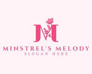 Elegant Flower Business Letter M logo design