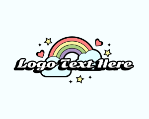 Retro Rainbow Cloud logo