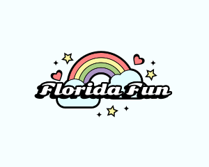 Retro Rainbow Cloud logo design