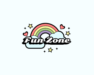 Retro Rainbow Cloud logo design