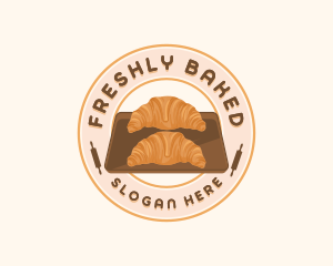 Croissant Bread Baking logo design