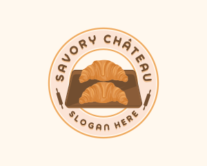 Croissant Bread Baking logo design