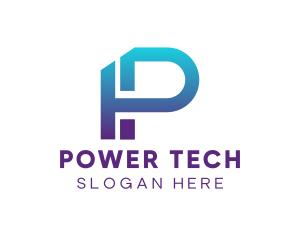 Digital Technology Letter P logo