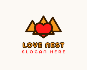 Egypt Pyramid Heart  logo design