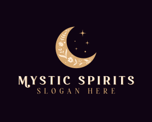 Floral Mystic Moon logo design
