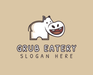 Hippopotamus Toast Bread logo design