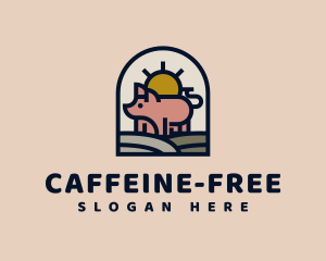 Pig Farm Sunrise logo design