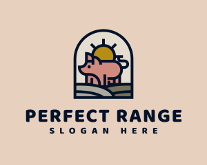 Pig Farm Sunrise logo design