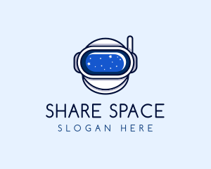 Astronaut Space Character logo design