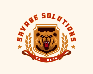 Wildlife Grizzly Bear logo design