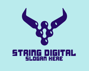 Digital Blue Horns logo design