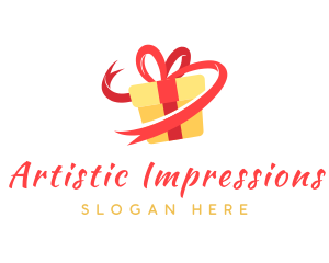 Gift Ribbon Present logo design