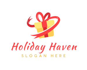 Gift Ribbon Present logo design