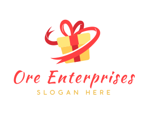 Gift Ribbon Present logo design