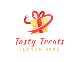 Gift Ribbon Present logo design