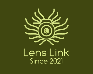 Camera Lens Vine logo design