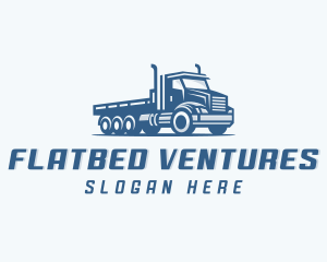 Flatbed Truck Trucking logo design