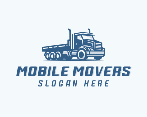 Flatbed Truck Trucking logo design