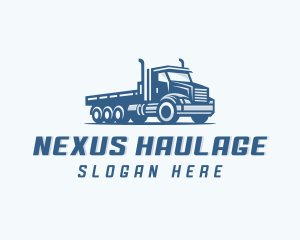 Flatbed Truck Trucking logo design