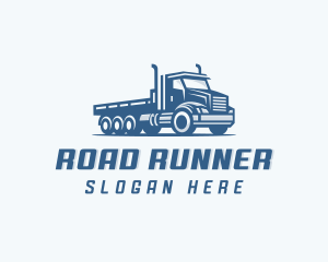 Flatbed Truck Trucking logo design