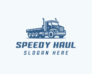 Flatbed Truck Trucking logo design