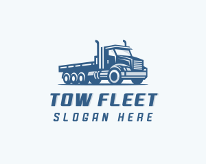 Flatbed Truck Trucking logo design