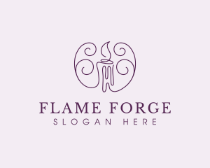 Flame Candle Wax logo design