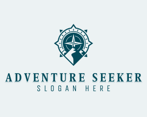 Traveler Adventure Compass logo design