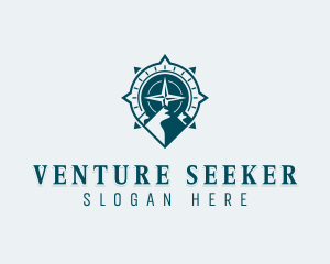 Traveler Adventure Compass logo design